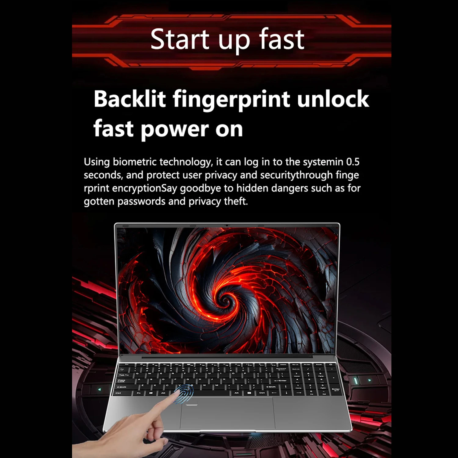 15.6인치 HOT 노트북 32GB DDR3 512GB 1TB 2TB SSD 윈도우11 노트북 PC 게이머 인텔 6500Y 오피스 컴퓨터 백라이트 지문인식 썸네일 5