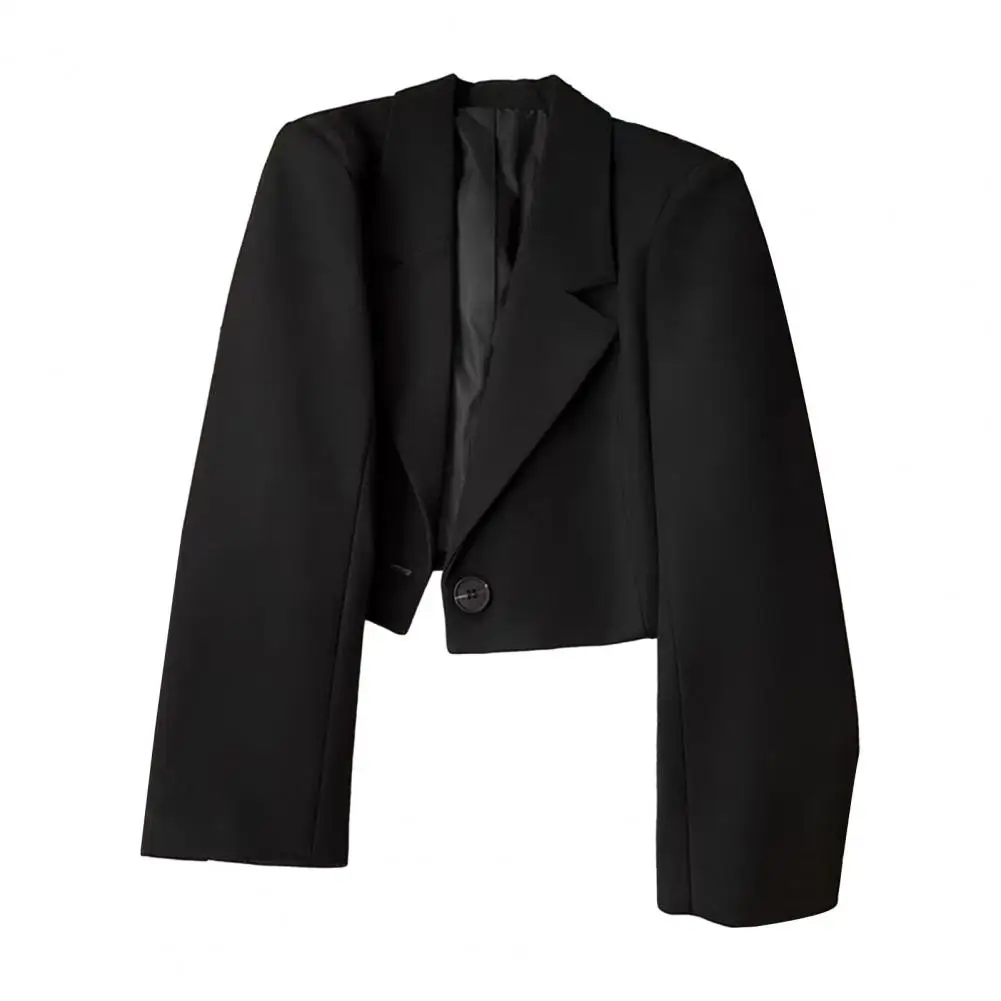 Blazer court à manches longues pour femmes, veste boutonnée, tenue de bureau élégante, mode coréenne, nouveau, 2024