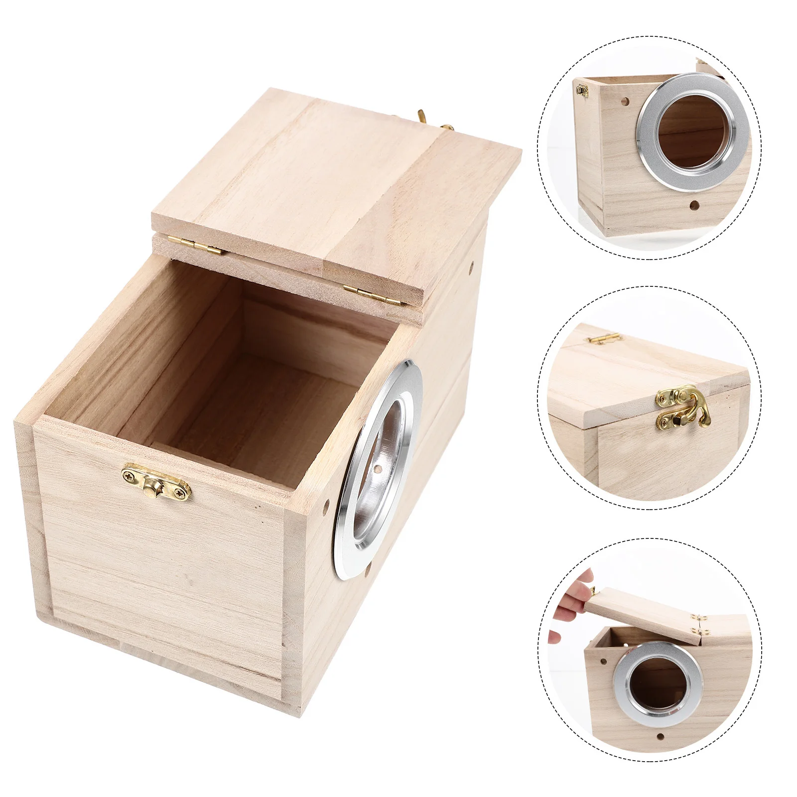 

Wooden Bird Nest Box for Parrots and Parakeets Breeding Healthy Incubation Environment Garden Balcony Decoration Sturdy Floor