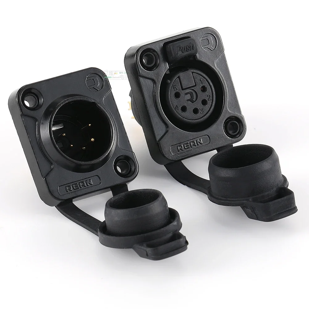 

IP65 5 Pins XLR Cable Connectors Outdoor Waterproof Microphone,Amplifier,Mixer,Phantom Power Cable Plug / Socket
