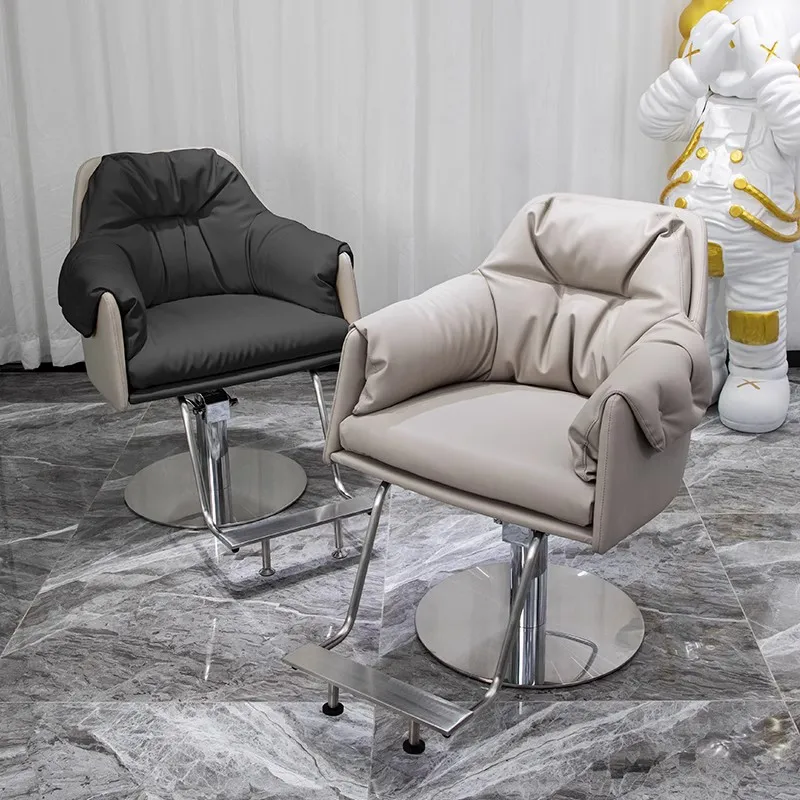 Barber shop chairs, hair salons, dedicated stainless steel lifting and rotating, sturdy, simple and fashionable