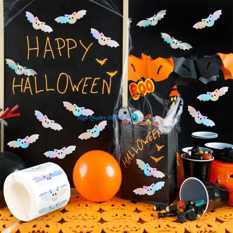U2JE再利用可能なバットステッカーハロウィーンパーティー装飾バルクペーパーステッカークラフトプロジェクト