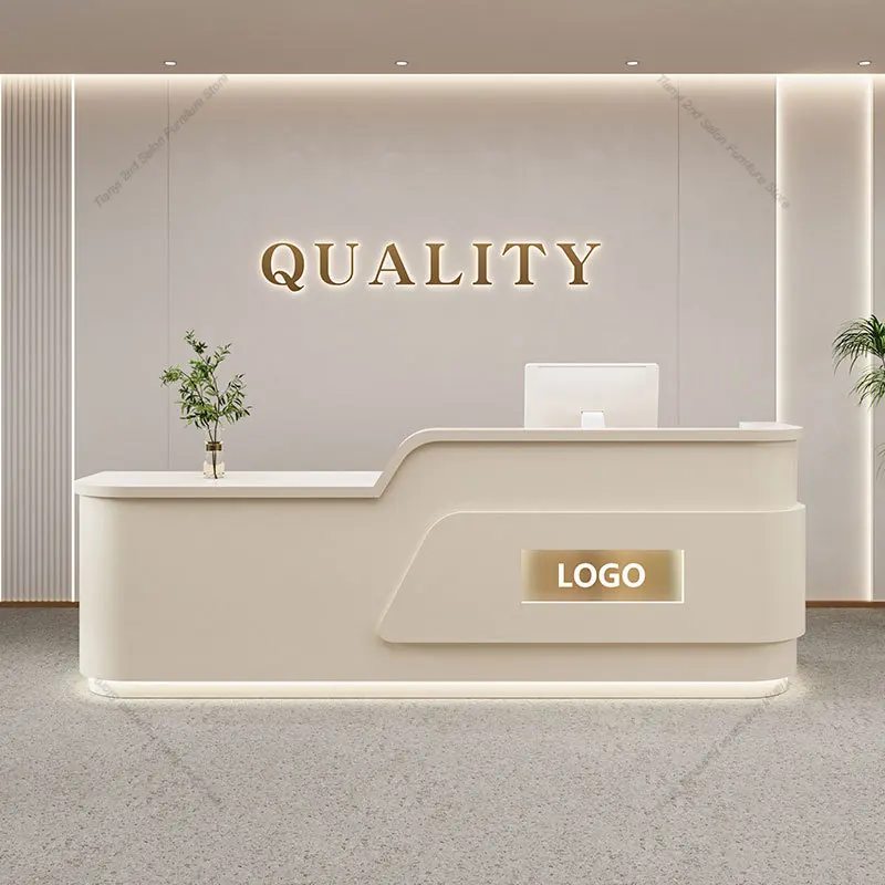 Nordic Creative Reception Desk Cream Style Clothing Store Nail Salon Checkout Counter Barber Shop Company Office Furniture FYRD