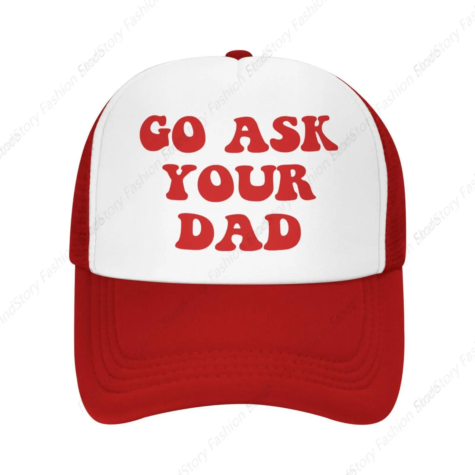 

Funny Go Ask Your Dad Baseball Cap Vintage for Men Women Trucker Golf Dad Mesh Hat Sports Fishing Daily Unisex Sports Daily