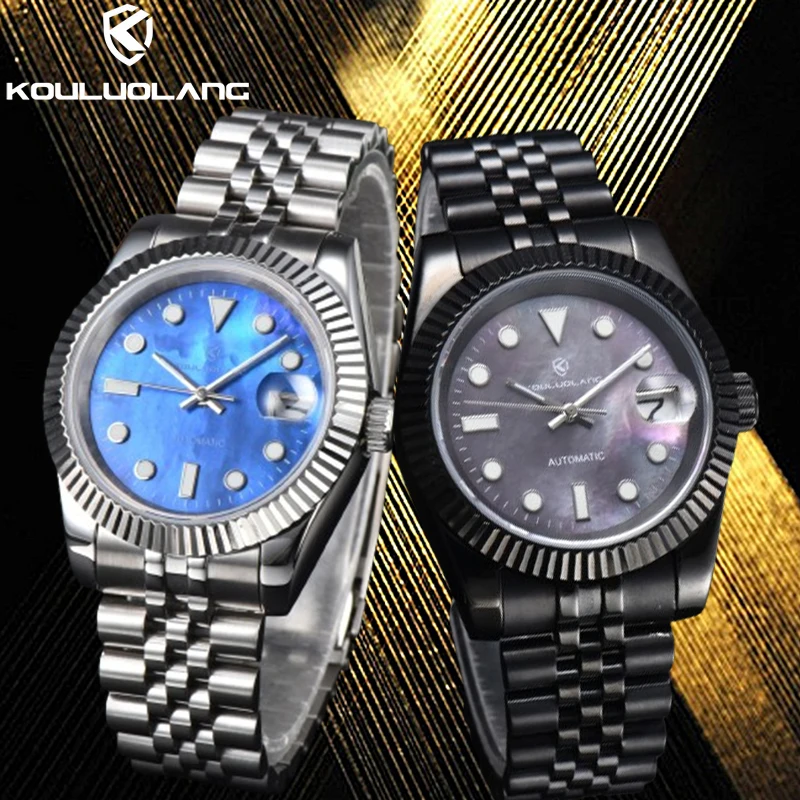 39mm kouluolang NH Series 35 Men's Mechanical Watch Stainless steel case Sapphire glass NH Series 35 movement  custom logo