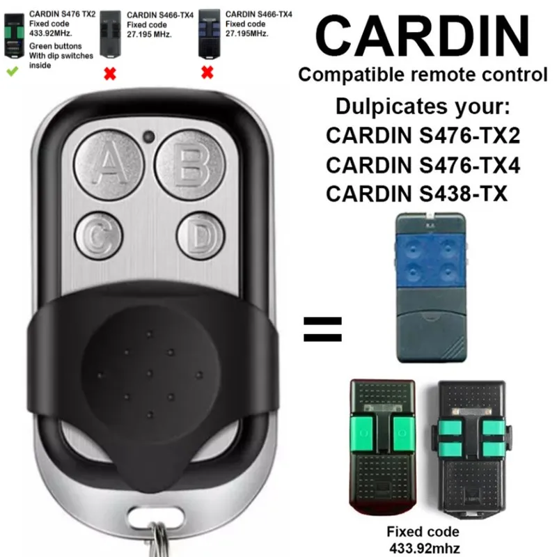 

CARDIN S476 TX2 TX4 пульт дистанционного управления 433,92 МГц ворота гаражные двери CARDIN 433 МГц пульт дистанционного управления
