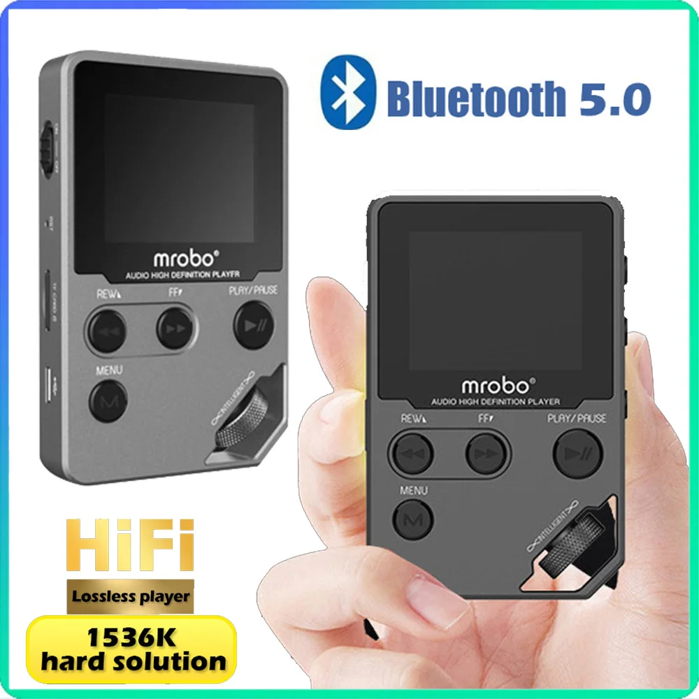 Built-in 8GB MP3 Lossless Bluetooth MP3 Music Player Zinc Alloy Body,Rotary Controls Wireless Connection FM Radio Voice Recorder