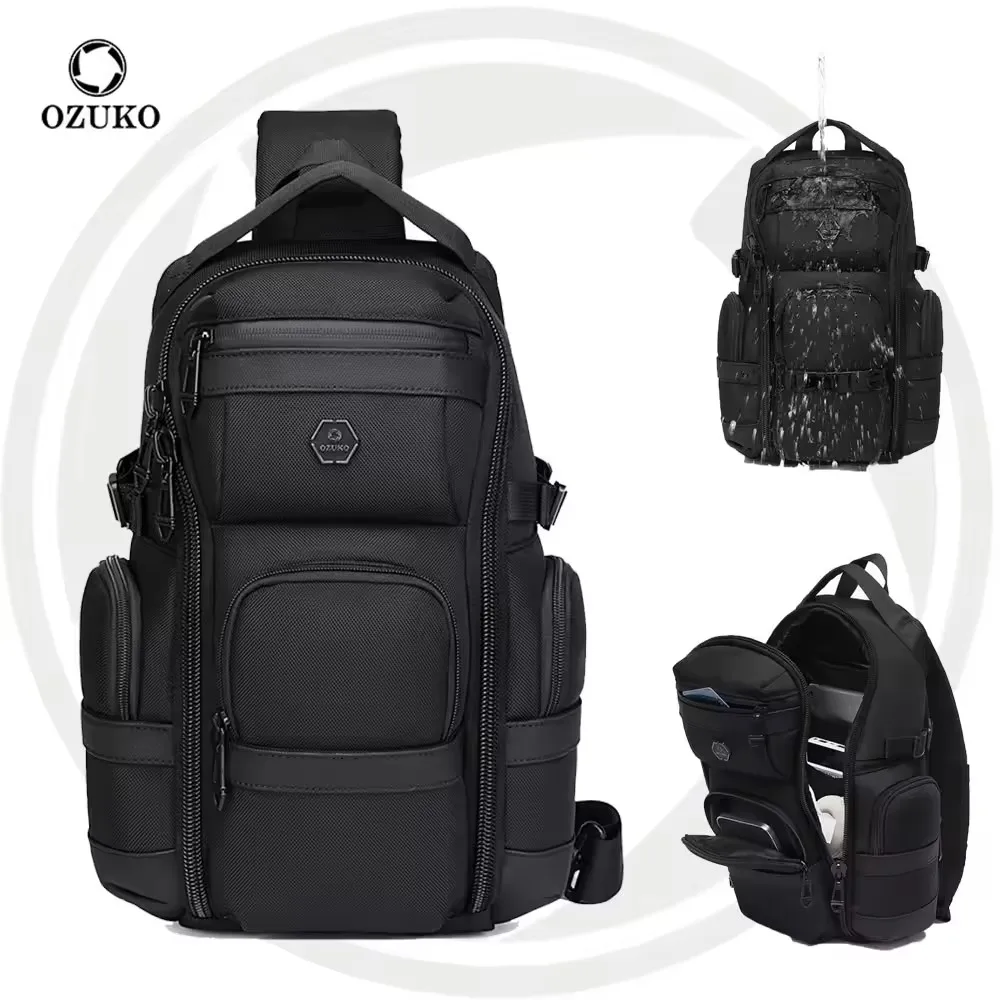 New Fashion Men's Chest Bag Advanced Sense Waterproof Large Capacity Crossbody Bag Daily Travel Business Commuting Shoulder Bag