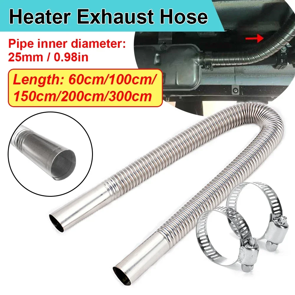 

60cm 100cm 120cm 150cm 200cm 250cm 300cm Air Diesel Parking Heater Stainless Steel Exhaust Pipe Tube Gas Vent Hose Car Truck VAN