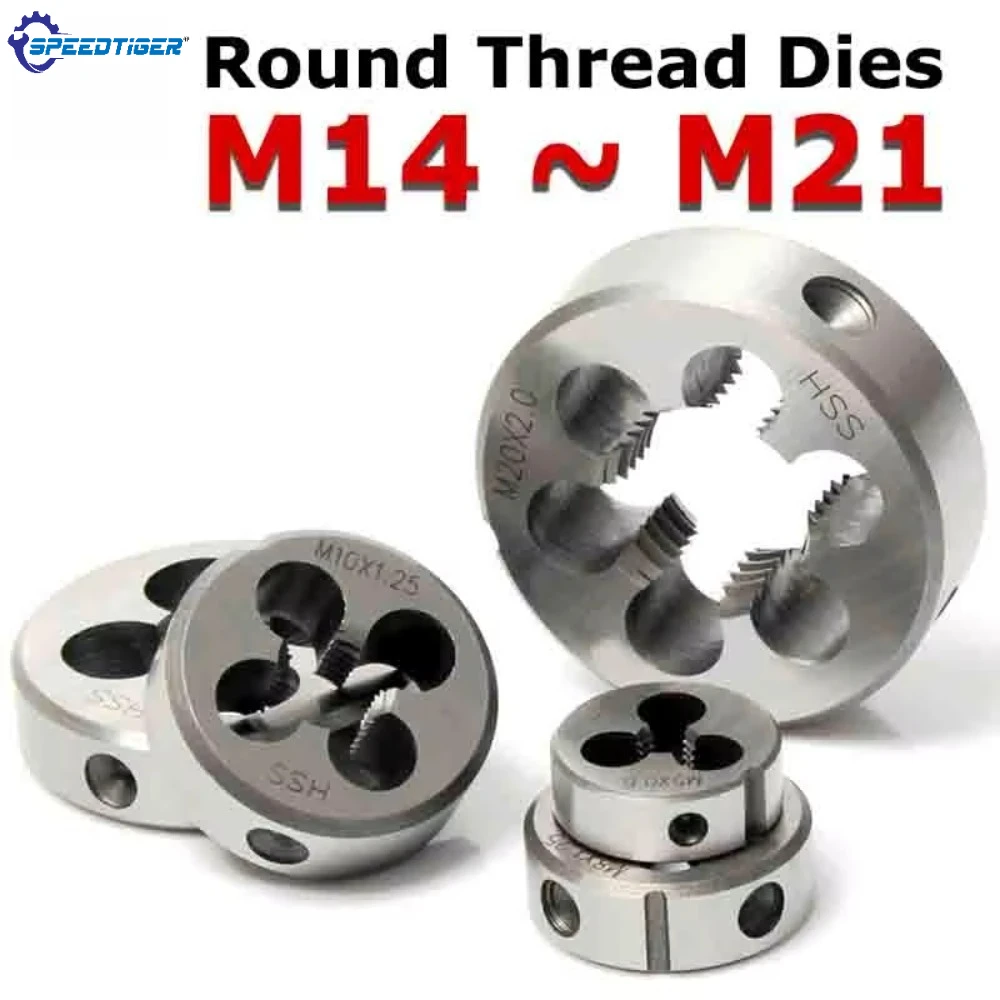 Thread Die Metric Round Dies Cutting Tool Right Hand Alloy Steel M14 M15 M16 M17 M18 M19 M20 M21 Machining External Threads