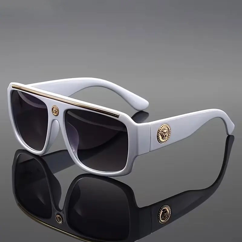 1 Pair of New European and American Style Fashionable Classic Large-Frame Retro Hip-Hop Sunglasses for Men and Women, with Wide-Rim Design, Suitable for Various Activities, Full-Frame Glasses Style, Everyday Casual Sunglasses