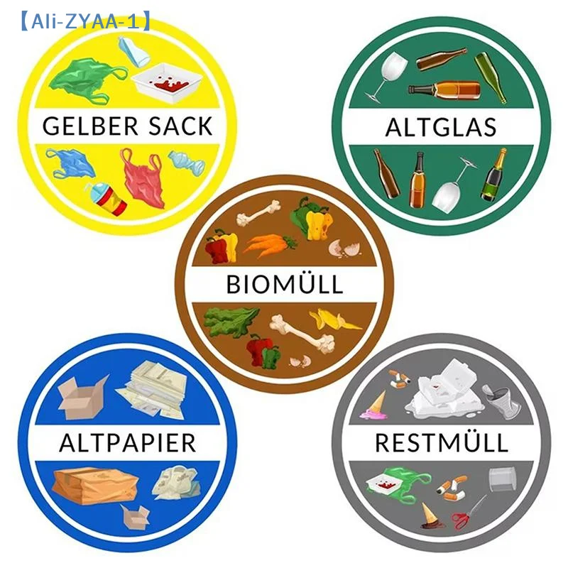 【ZYAA-1】Recycling Trash Can Sticker For Easy Garbage Classification Waterproof Suitable For Communities Families, Offices