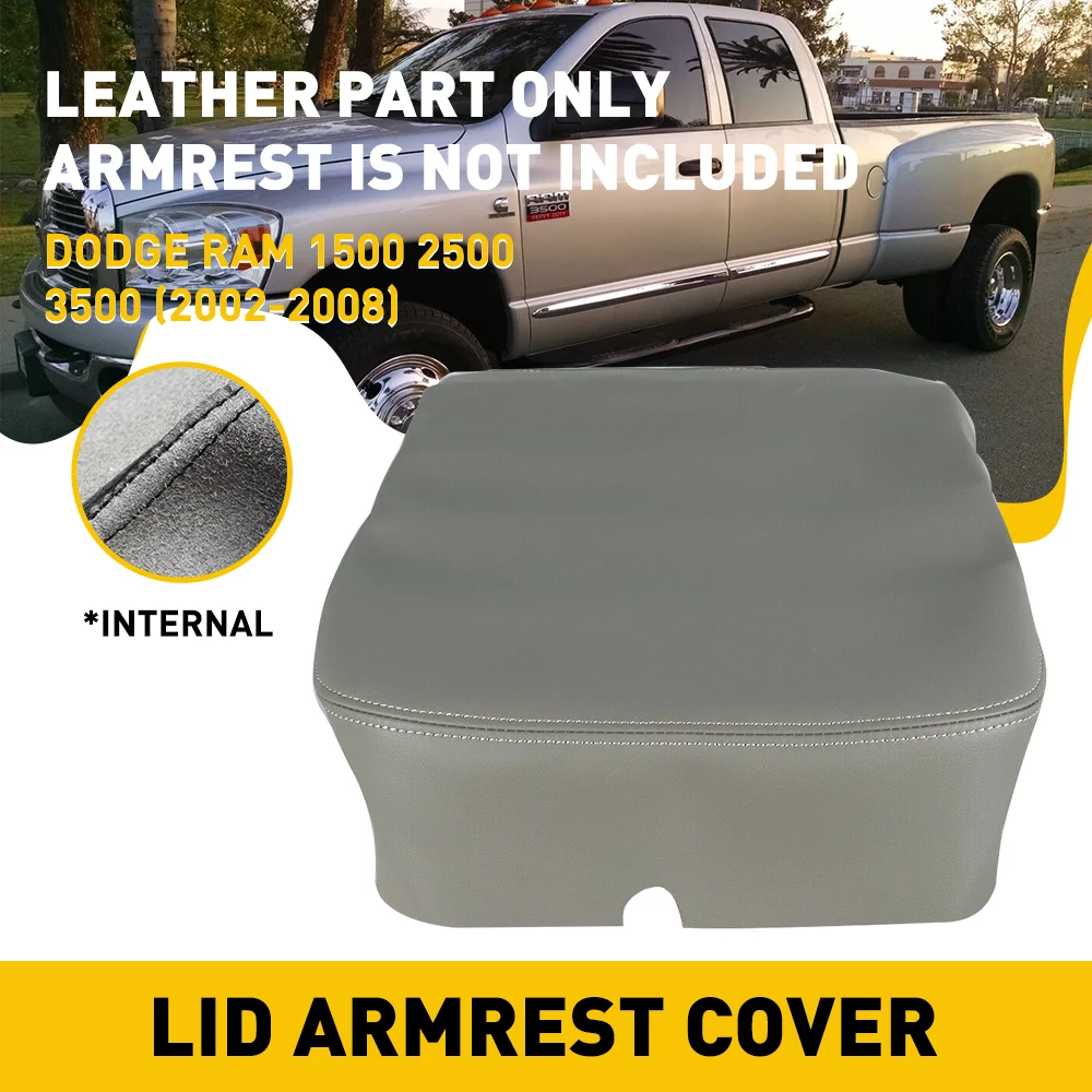 1Pcs Car Center Console Lid Armrest Cover Grey For Dodge RAM 1500 2500 3500 2002 2003 2004 2005 2006 2007 2008 Accessories Skin