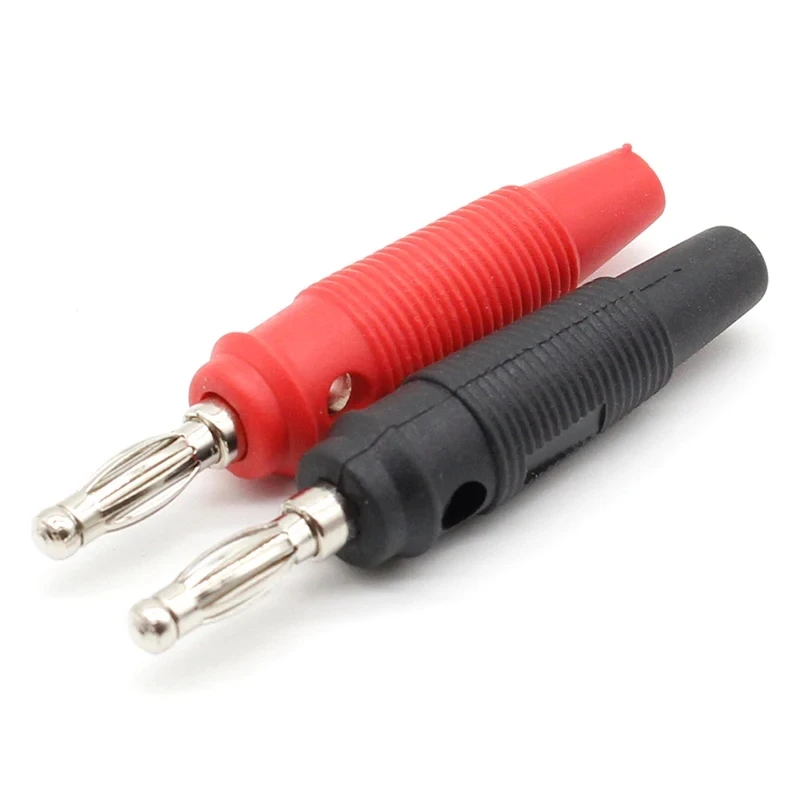 10Pcs Solderless 4mm Banana Plugs Male Connector Speaker Cable Adapter High Current Audio Amplifier Banana Plugs Red and Black