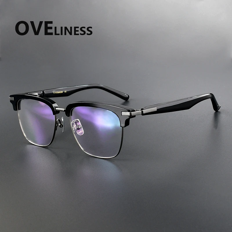 

Acetate Titanium Eyeglasses Frame Men Square Brand Design Glasses frame Women Ultralight-Weight Retro Eyewear Spectacles eyewear