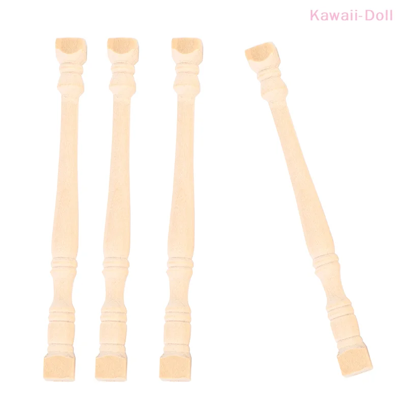 4Pcs/Set Miniature Wooden Roman Pillar Model 1:12 Dollhouse Furnitures Toys