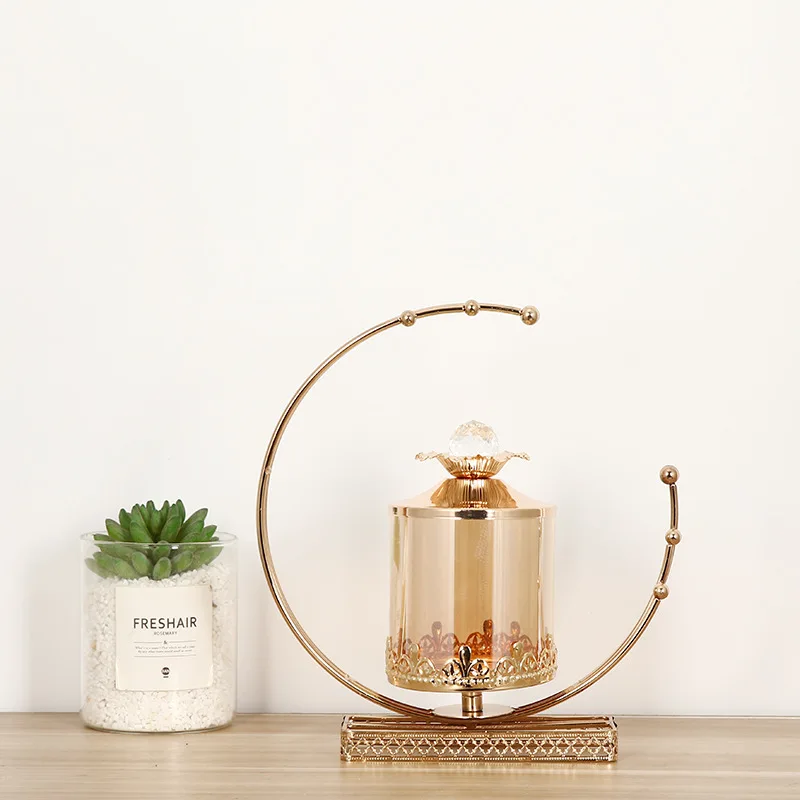 Glass Jar Storage Bottle Lid Delicate Food Candle Decor