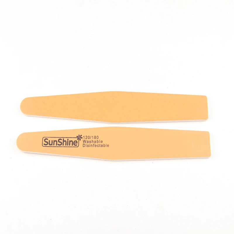 SunShine 10pcs Professional Wooden Nail File Emery Board Strong Thick 120/180 Grit for UV Gel Polish Manicure Sanding Care Tools