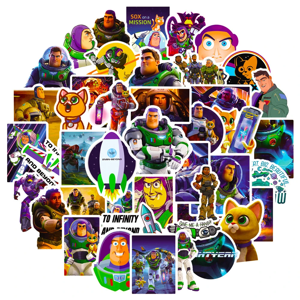 

10/30/50pcs Disney Movie Toy Story Buzz Lightyear Stickers Cool Cartoon Kids Sticker Toy Decor Phone Laptop Guitar Anime Decals