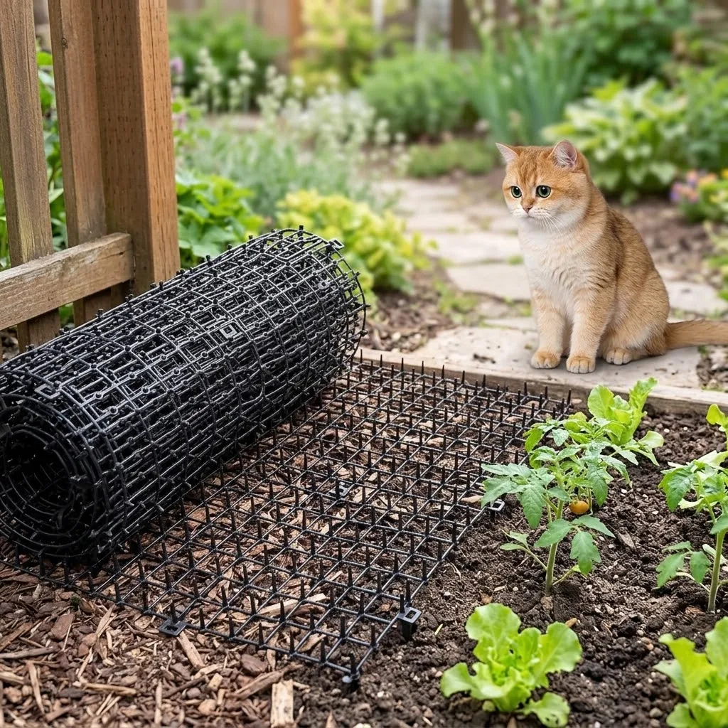 Cat Deterrent Mat Anti Cat Dog Network Repellent Training Plastic Spike Mat for Keeping Away Cats Dogs Protecting Flower Beds