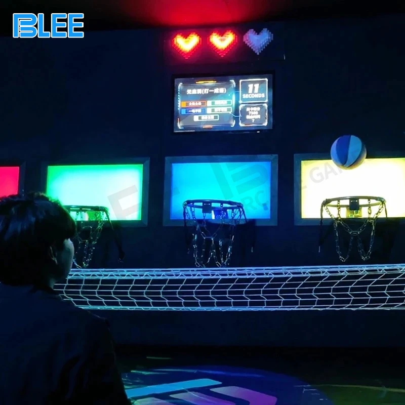 BLEE Popular Activate Game Escape Led Grid Game Room Arena Team Building Interactive Basketball Shoot Active Game Hoops
