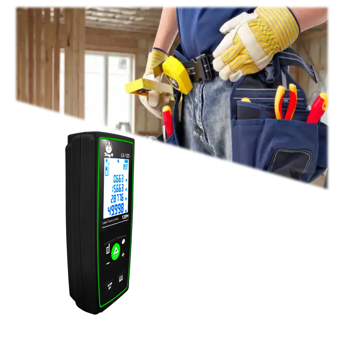 

Портативный ручной 120-метровый лазерный дальномер, цифровой дальномер с зеленым лазерным лазерным измерительным инструментом
