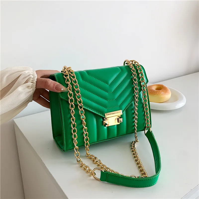 Fashion Thread Strip Chain Shoulder Crossbody Bag for Women 2022 New Sac A Main Ladies Messenger Bag Female Handbags and Purses