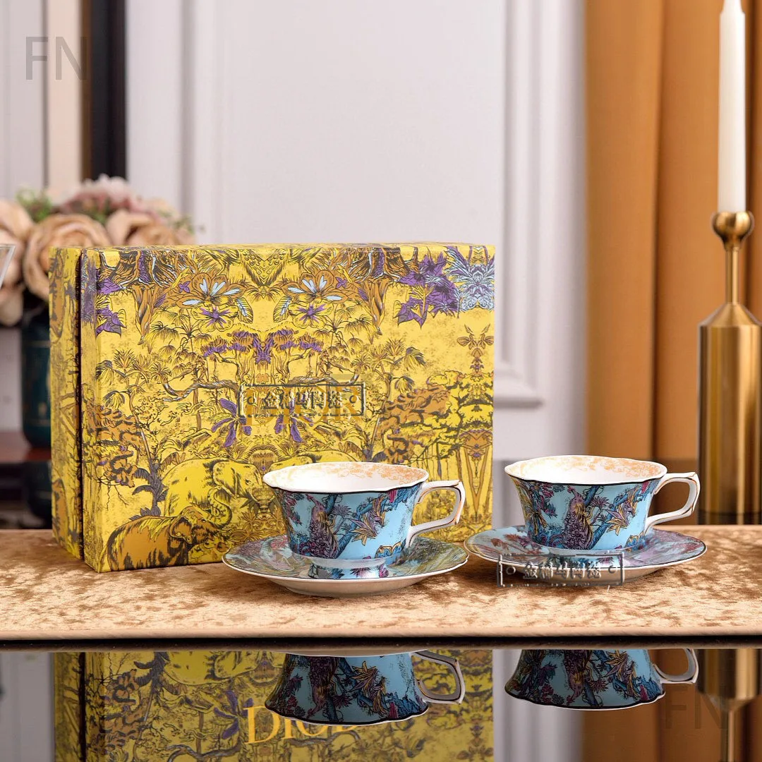 

2025 New D Home Series Indian Garden Series Elephant Bone Porcelain Coffee Cup High End Limited Edition Afternoon Tea Cup