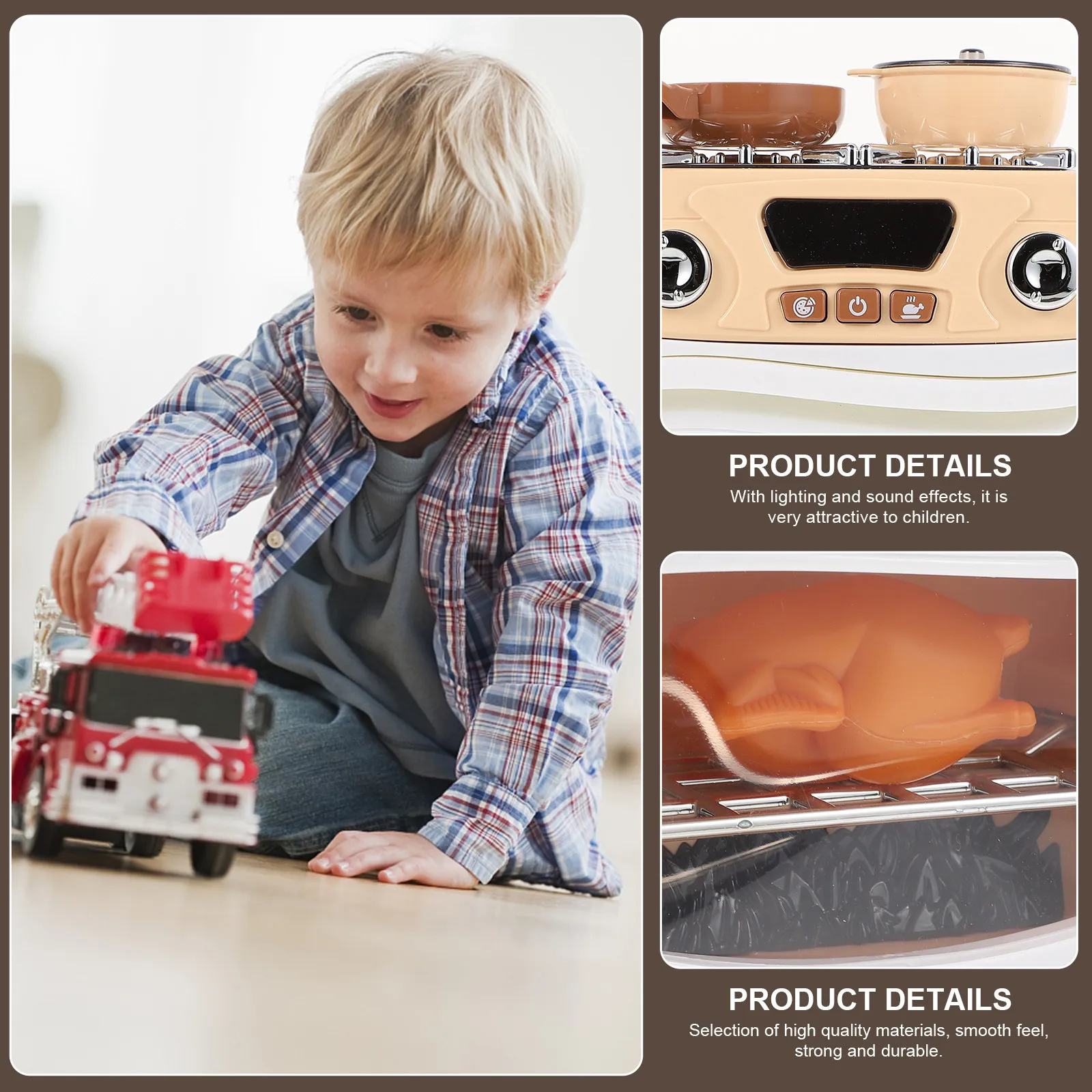 

1 шт. Миниатюрная модель печи с интерактивным светом и звуком, имитирующая выпечку, для настольных игр и декора