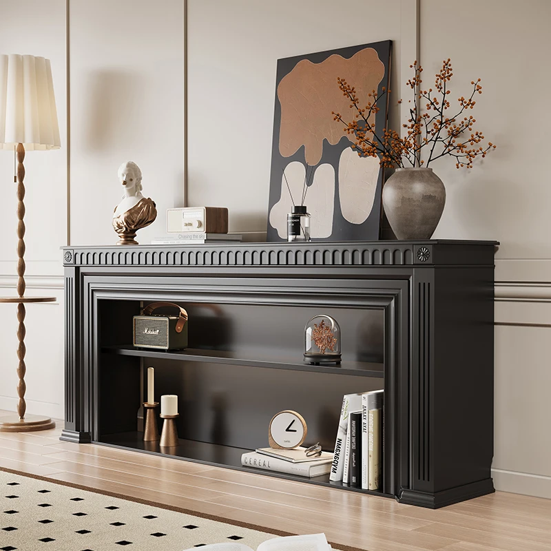 

Французский кремовый ветер, камин из цельного дерева, декоративный шкаф, американский кантри, ретро, гостиная, камин, домашний камин