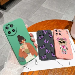 For Oppo Realme 11 Pro Plus Phone Case Lovely Girls Soft Smooth Liquid Silicone Back Cover For Realme 11Pro+ Fundas Bumper Coque