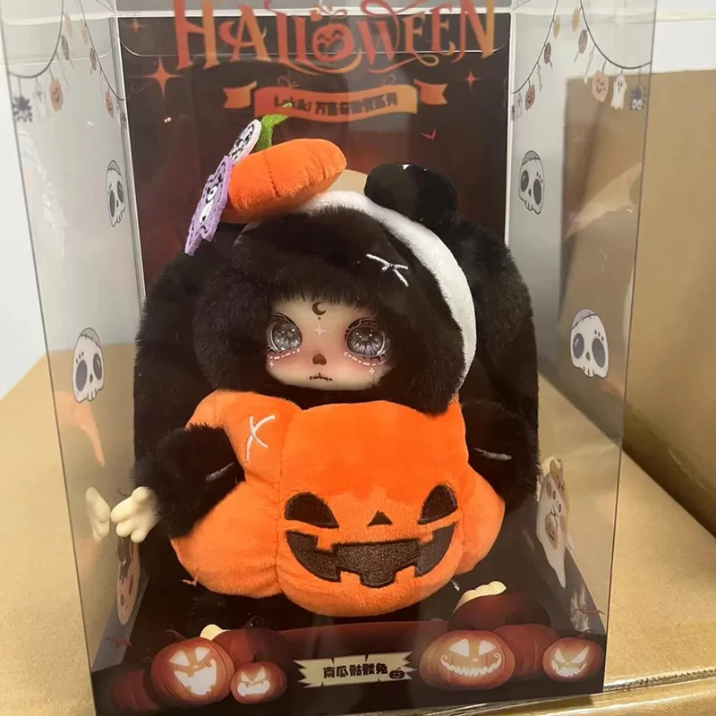 

Original Lokiki Pumpkin Skeleton Rabbit Ghost Cat Angel Heart Hanging Card Collectible Toy Figures Trendy Children Birthday Gift