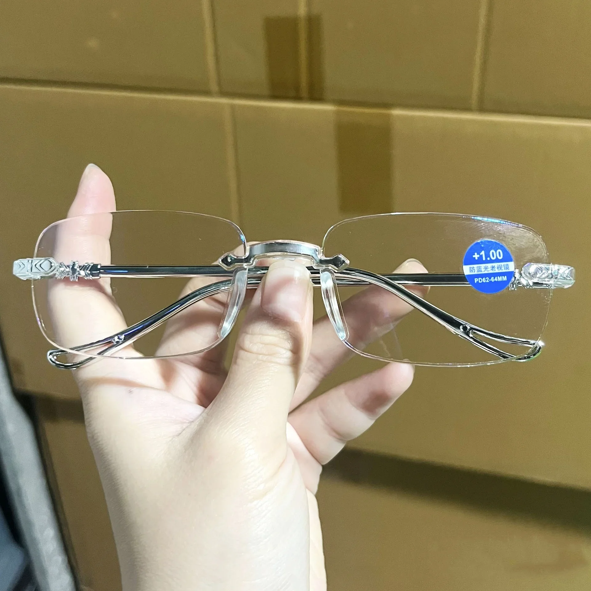 Fashion Frameless Reading Glasses Women Rimless Anti Blue Light Eyeglasses Ladies Plus Prescription Eyewear Diopter 1.0 To +4.0