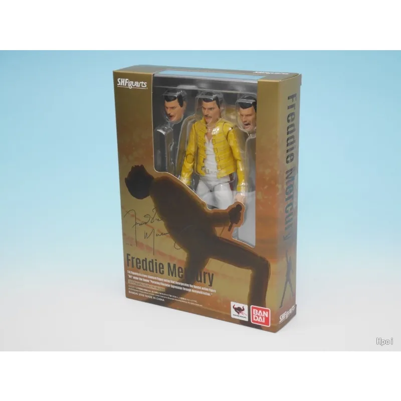 Bandai original s.h. figuarts série freddie mercury' ao vivo no estádio wembley 'anime figura de ação modelo brinquedos presentes para meninos