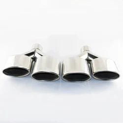 1 PCS Car Muffler Exhaust Tips Y type Oval dual exhaust tip for W204 C-class modifiy C63