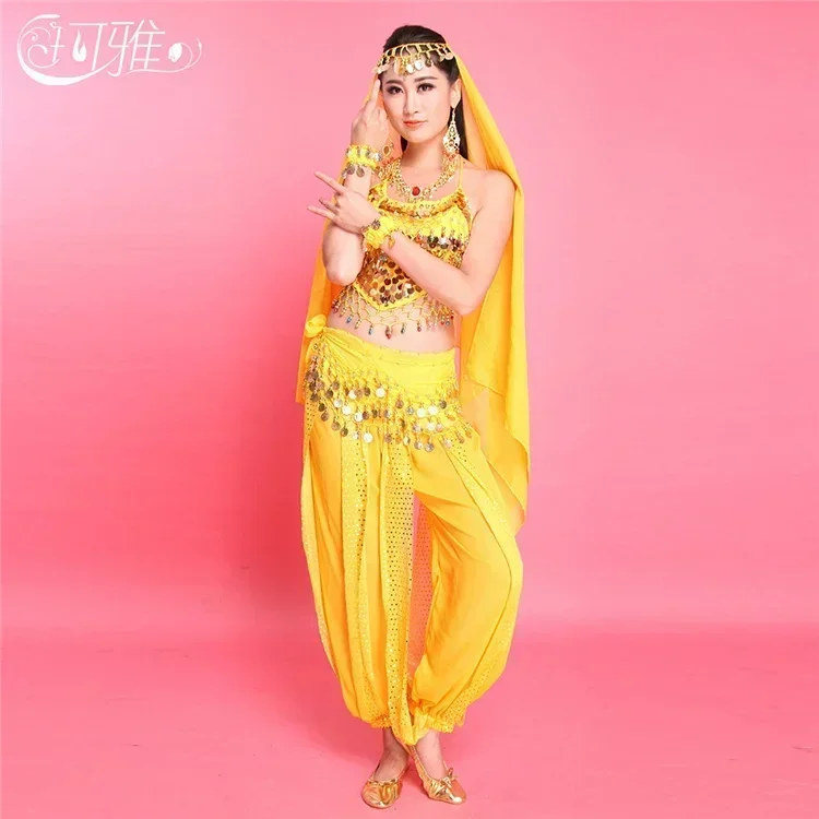 Belly Dance Pants+Top+ Belt Women Belly Dance Costumes Set Bollywood Dress Belly Dance Dress Performance Cloth Indian 6 Colors