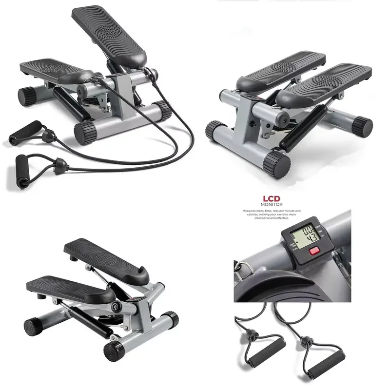 

【CHIMU HOME】 Mini Exercise Bike Cycle Machine Stair Stepper Workout Pedal Exerciser with Resistance Band for Leg Fitness