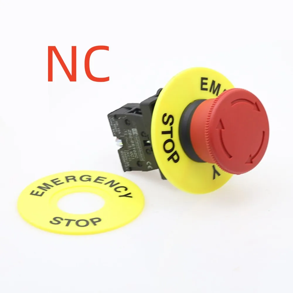 22 مللي متر رأس الفطر الأحمر زر إيقاف الطوارئ التبديل XB2 LAY37 NO/NC مفتاح زر التنبيه