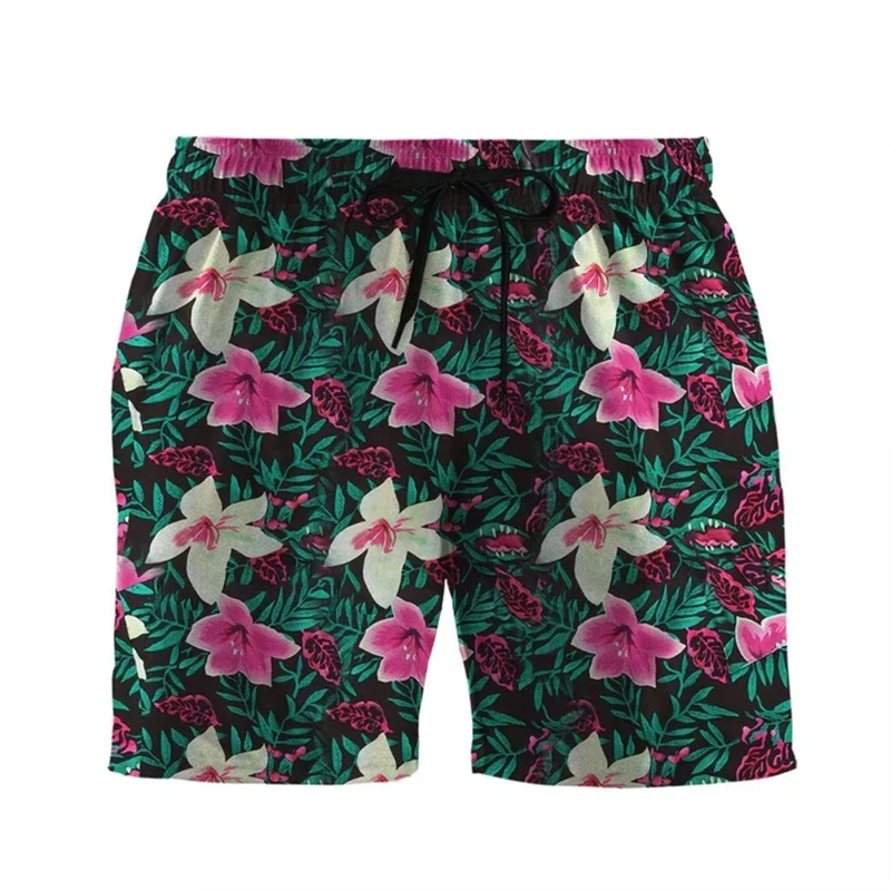 Flower Beach Shorts Fashion 3D Print Surfing Board Shorts Kids Swimming Shorts Men Trunks Masculina Briefs Gym Trunks Short Pant