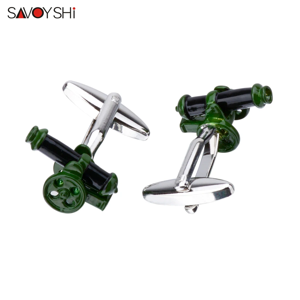 SAVOYSHI 3D Italian Cannon Model Cufflinks For Mens Shirt Cuff Buttons Gift High Quality Enamel Cuff Links Fashion Jewelry