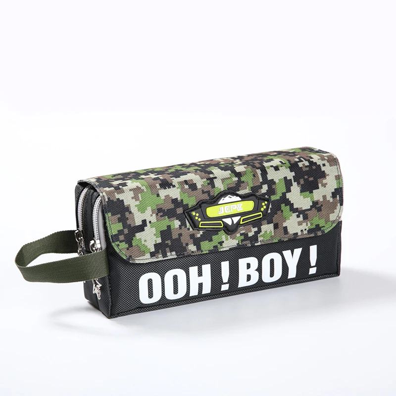 CHEN LIN 1Pc Woodland Camouflage Pencil Case per ragazzi multifunzione di grande capacità Pen Bag Military Army Camo Pen Box Stationery