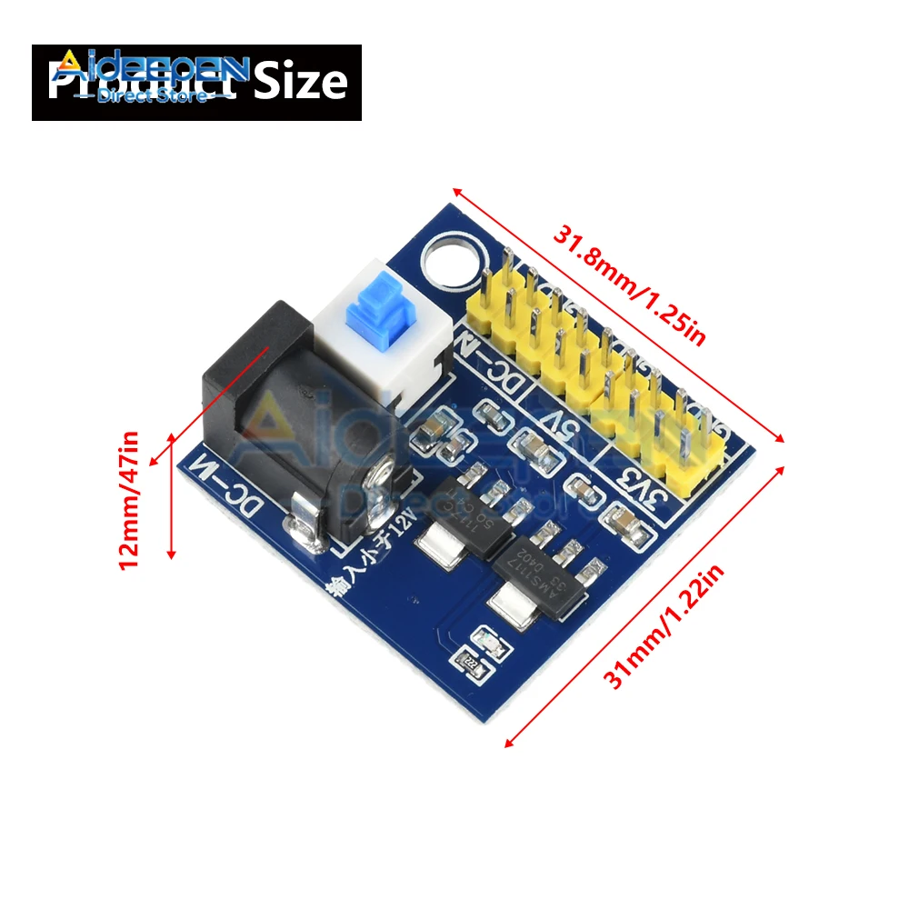 전원 모듈 3.3v 5v 12v 다중 출력 전압 변환 모듈 DC-DC 6-12V ~ 3.3V 5V 12V 800mA