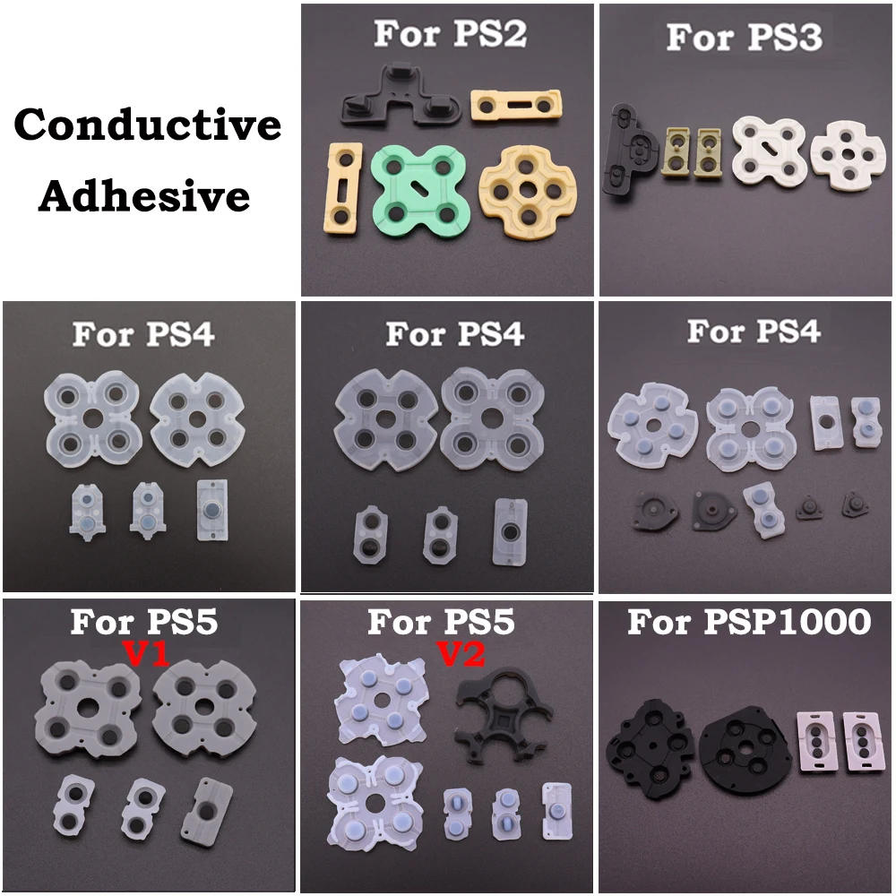 5 conjuntos de substituição condutora de silicone d almofadas botão de borracha para ps2 ps2 ps3 ps4 psp1000 controlador peça de reparo