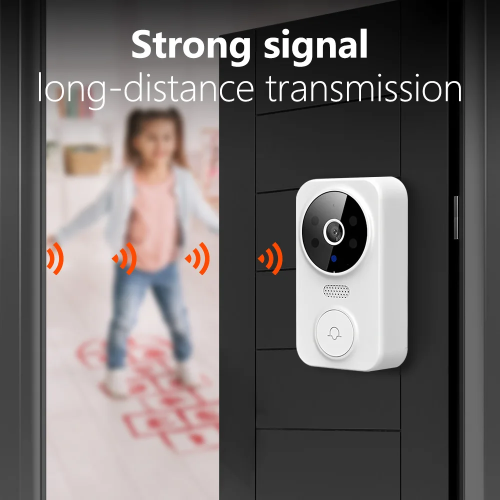 Tuya WiFi Video Doorbell Home WiFi Wireless Doorbell Rechargeable Battery Powered Color Night Vision Camera Bell Visual Doorbell