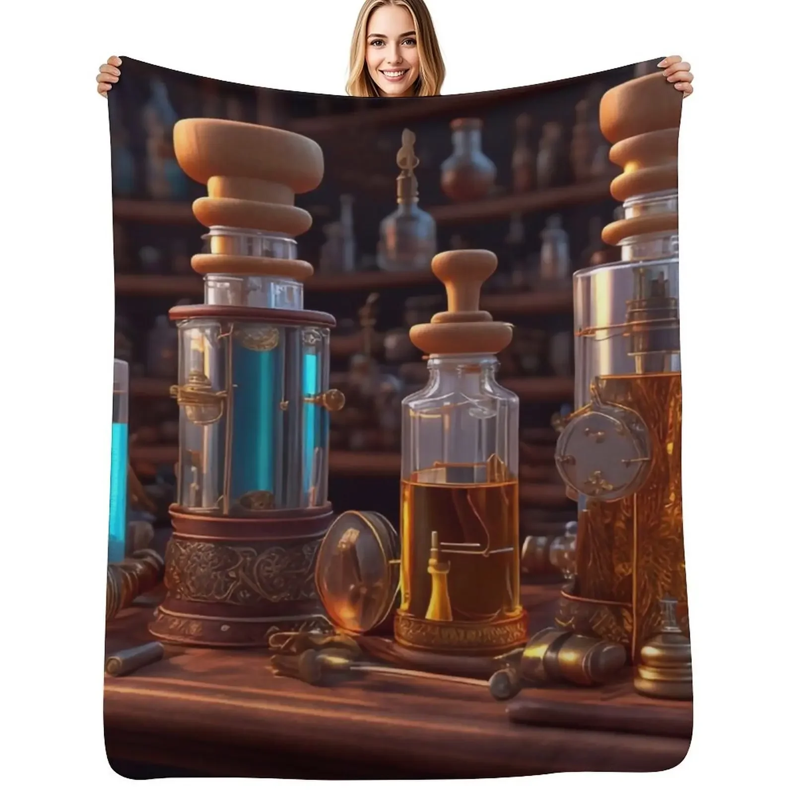 

Alchemist laboratory Throw Blanket Vintage Bed covers cosplay anime Blanket