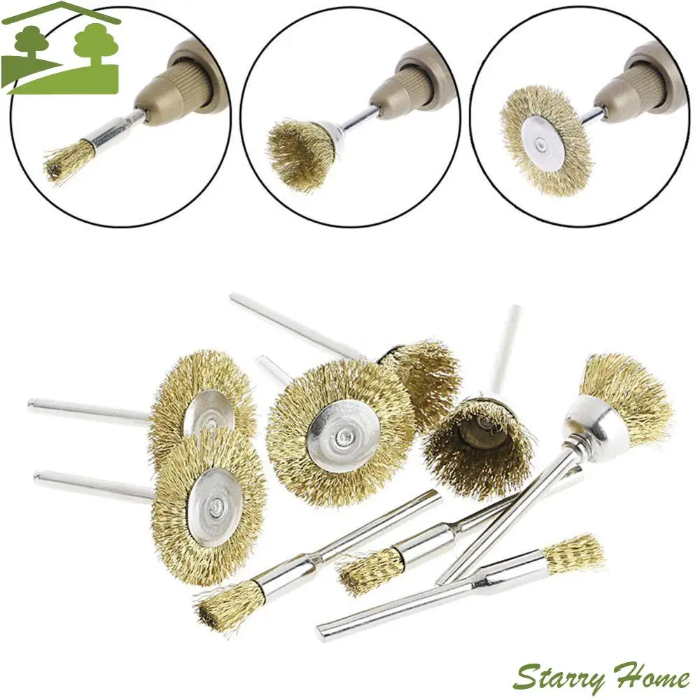 

9Pcs/set Cleaning for Electric Grinding Hand Tools Grinder Rotary Electric Tool Polishing Brushes Wire Wheel Brass Wire Brush