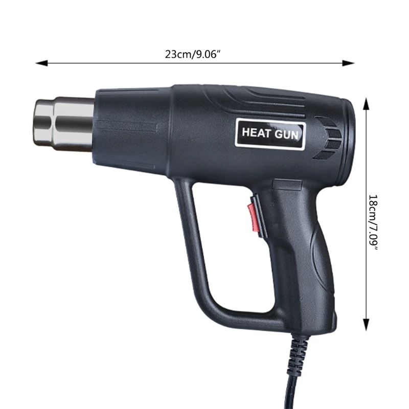 Pistola de aire caliente eléctrica de 2000W, 220V, velocidad de viento dual Industrial, temperatura controlada, secador de pelo