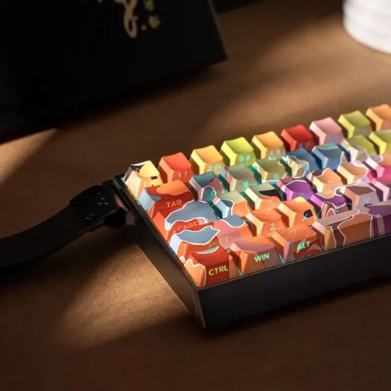 Artist keycaps Original side engraved light-transmitting PBT five-sided sublimation keycaps