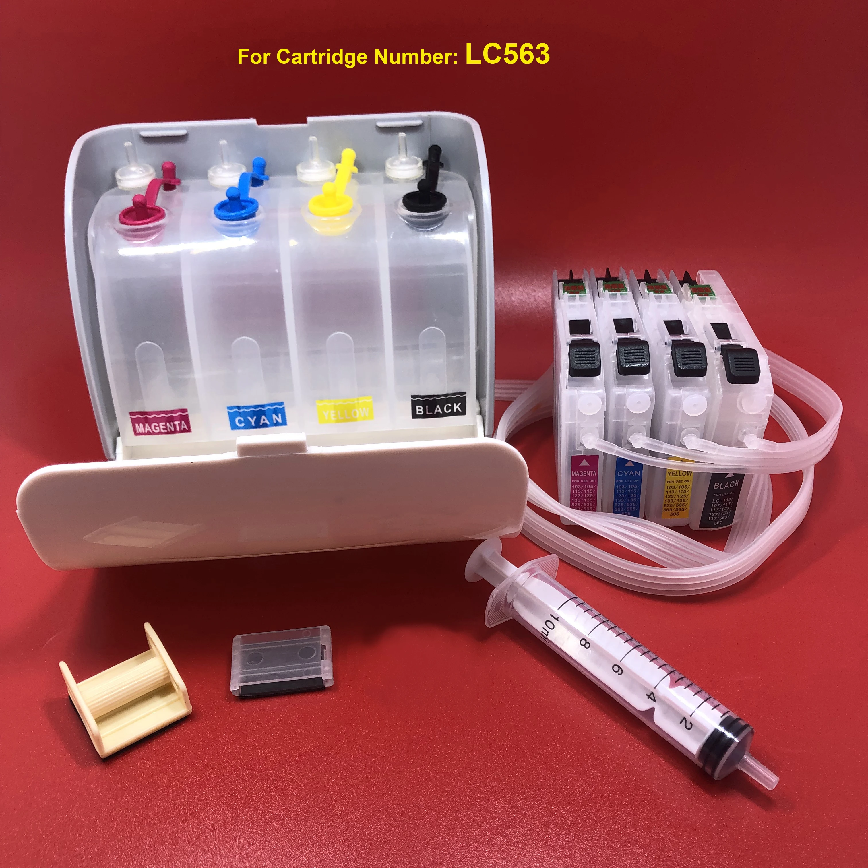 1Set LC563 Luxury CISS Ink System for Brother MFC-J2310 MFC-J2510 MFC-J3520 MFC-J3720