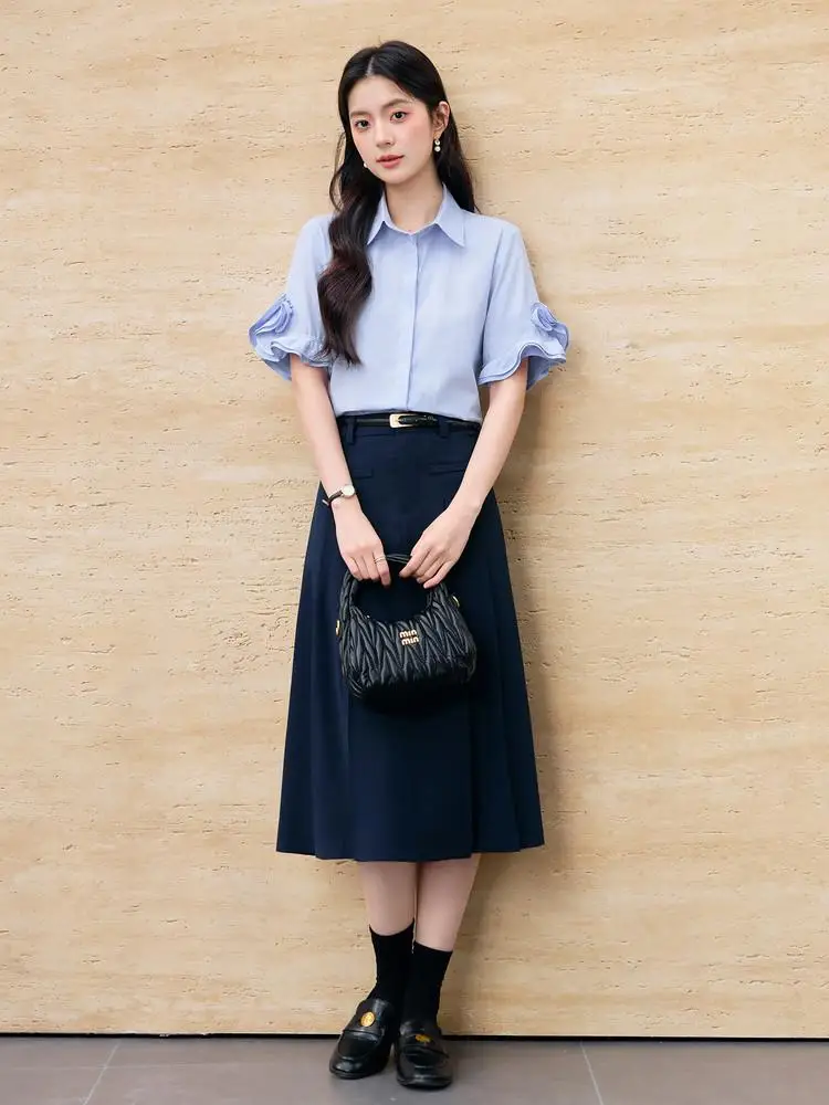 

Elegant Short Sleeve Professional Shirt Women's Spring New Style Fashionable Interview Clothing Lady Top Business Lady Suit